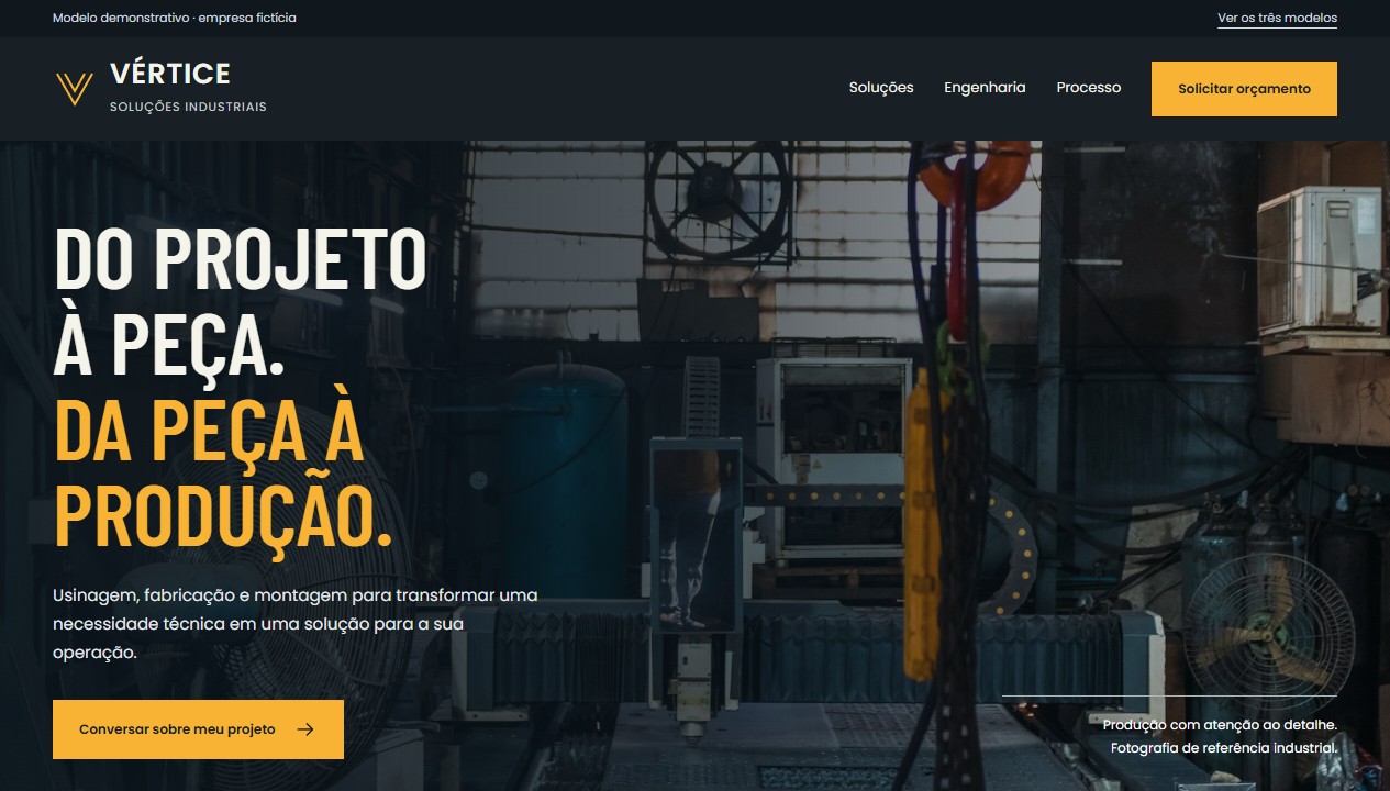 Modelo Vértice Industrial no computador